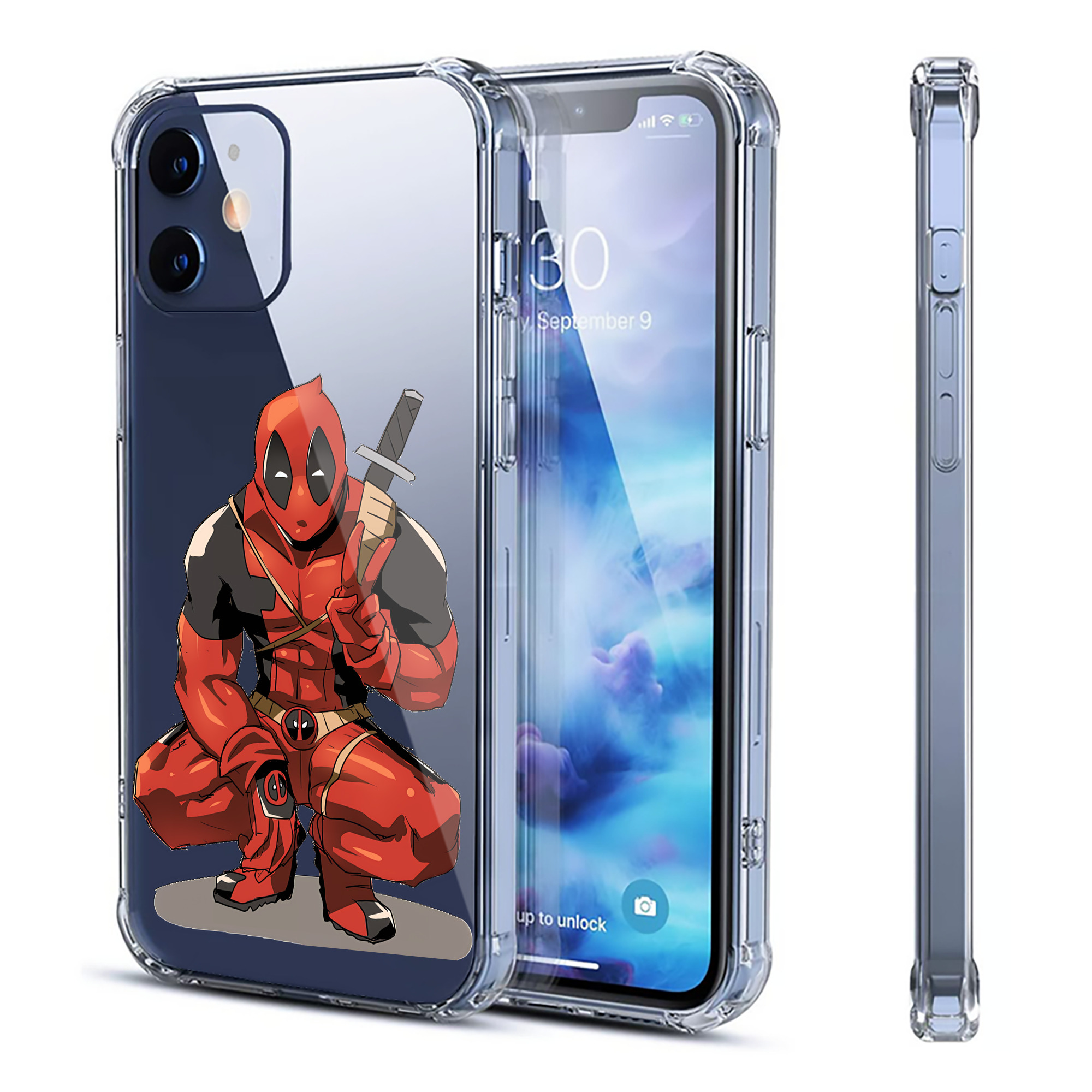 （画像用） Deadpool デッドプール 【iPhone 12シリーズ対応】透明スマホケース（クリアソフトケース）